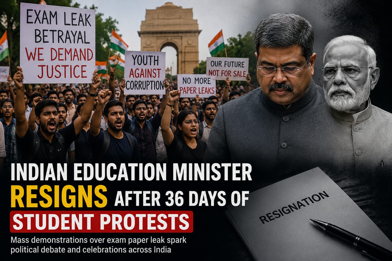 Indian Education Minister Resigns After 36 Days of Student Protests; Political Fallout Sparks Debate